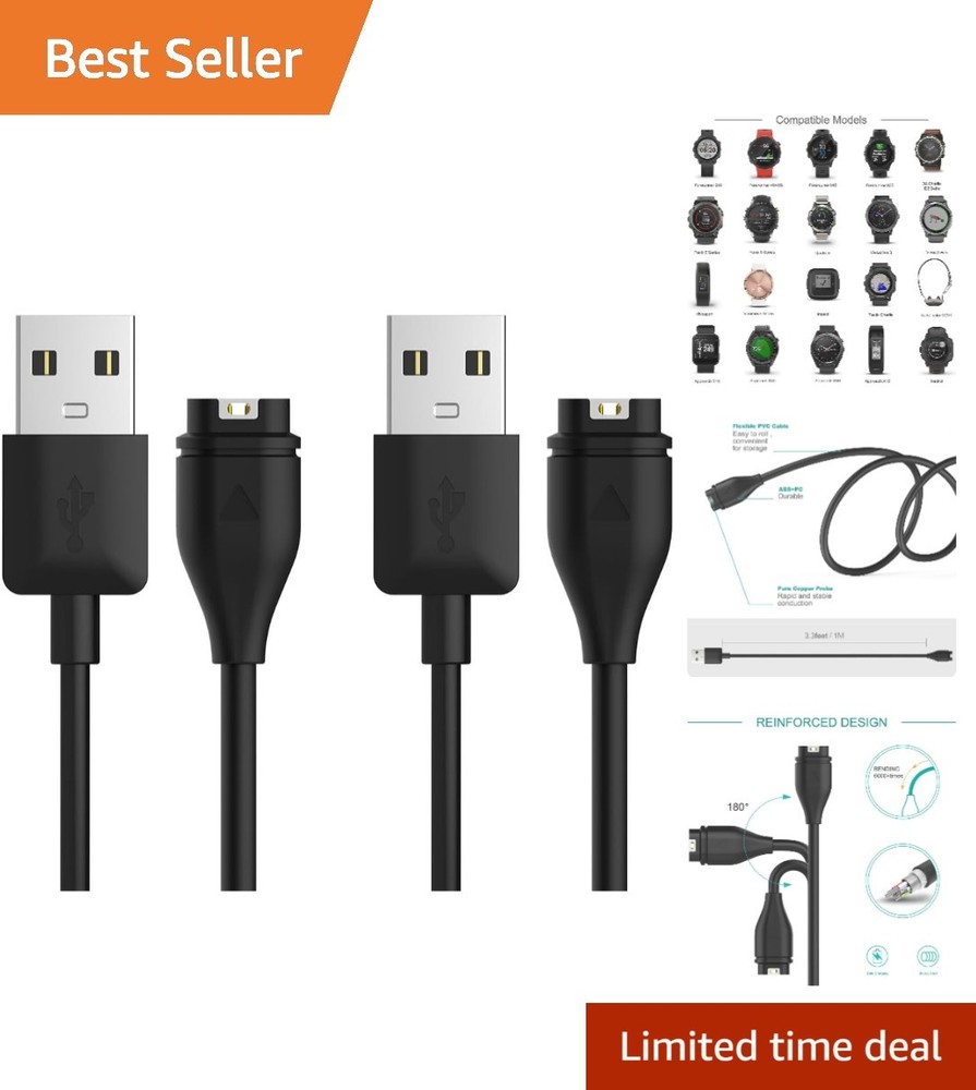Multi-Device Compatible Fast Charging USB Cable for Garmin - 2x 1M Cables