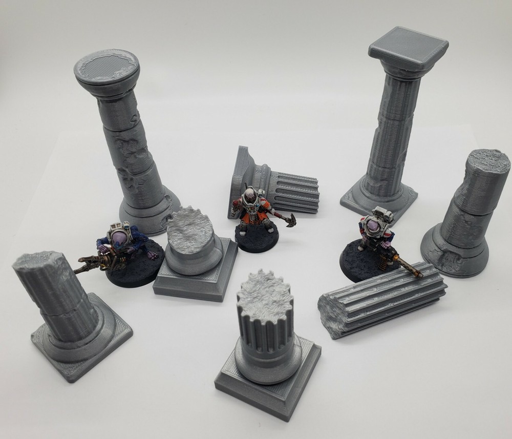 3d Printed Destroyed Columns/Pillars Terrain for Tabletop Gaming
