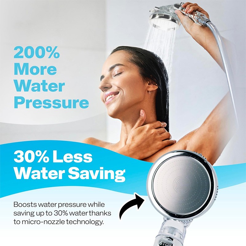 3 Spray Settings High Pressure shower Head with Filter, Handheld Rainfall Combo