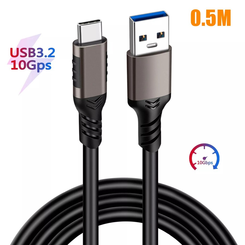 USB3.2 Gen2 Type A to USB C 10Gbps Cable Type C Data Cable 60W PD Fast Charging