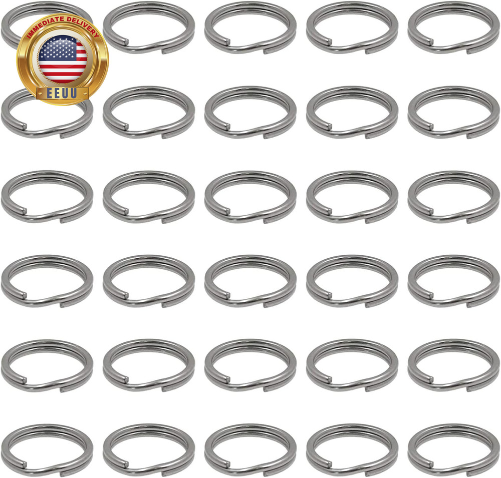 60Pcs Small Key Chain Ring, Stainless Steel Split Rings, Mini Split Jump Ring wi