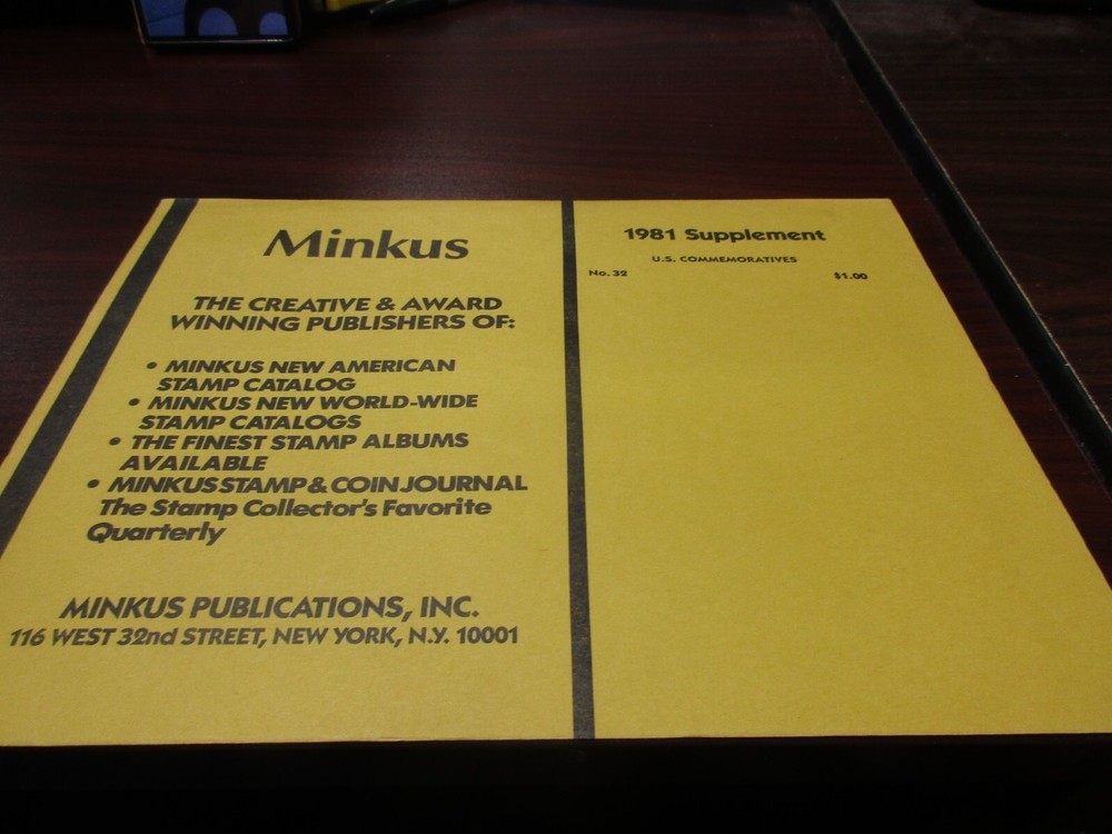 "MINKUS" 1981 SUPPLEMENT U.S. COMMEMORATIVES   #32  W/FREE SHIPPING!!!
