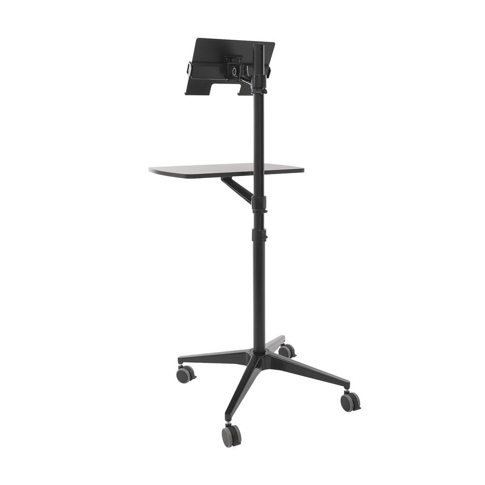 Rolling Laptop Floor Stand, Height Adjustable Mobile Desk, Mobile Workstation