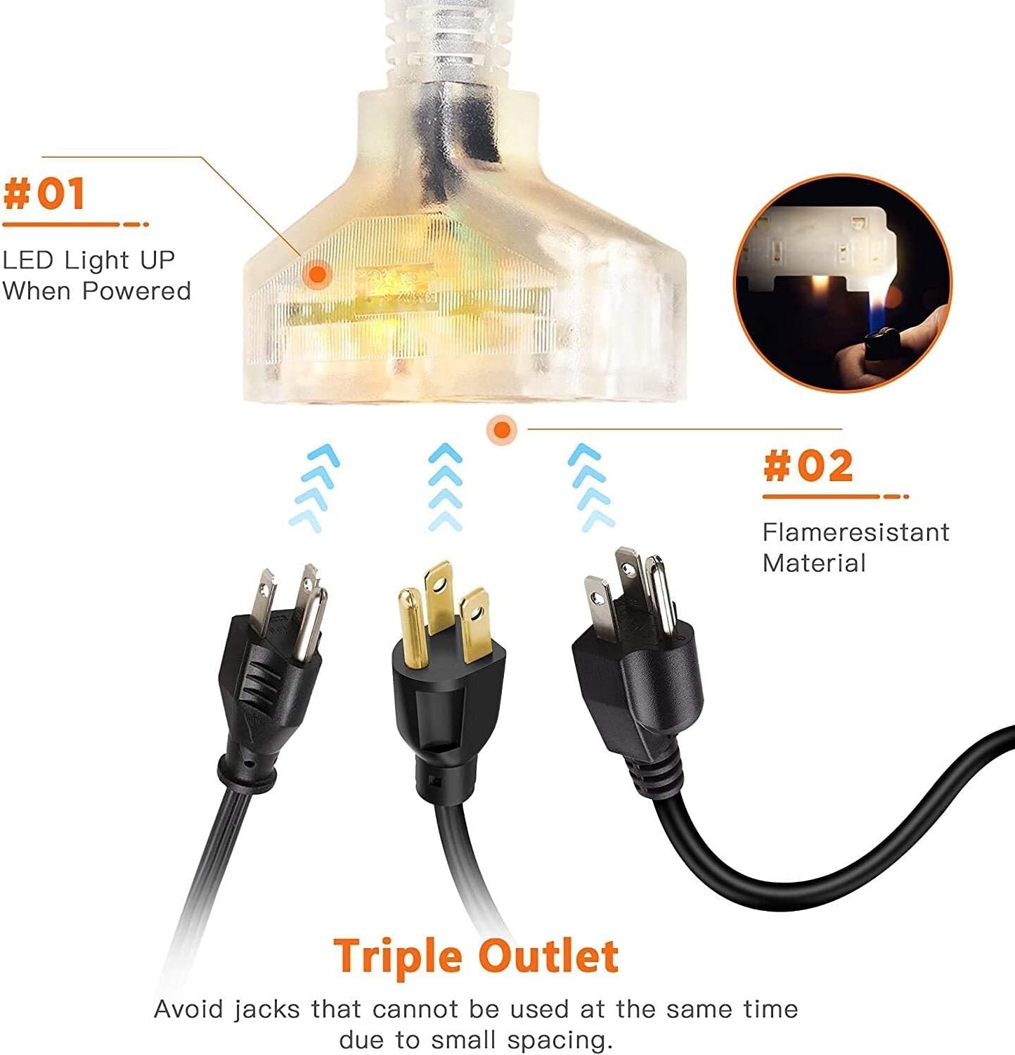 Giraffe Tools Retractable Power Cord Reel 12AWG/3C SJTOW Extension Cord Reel 50'