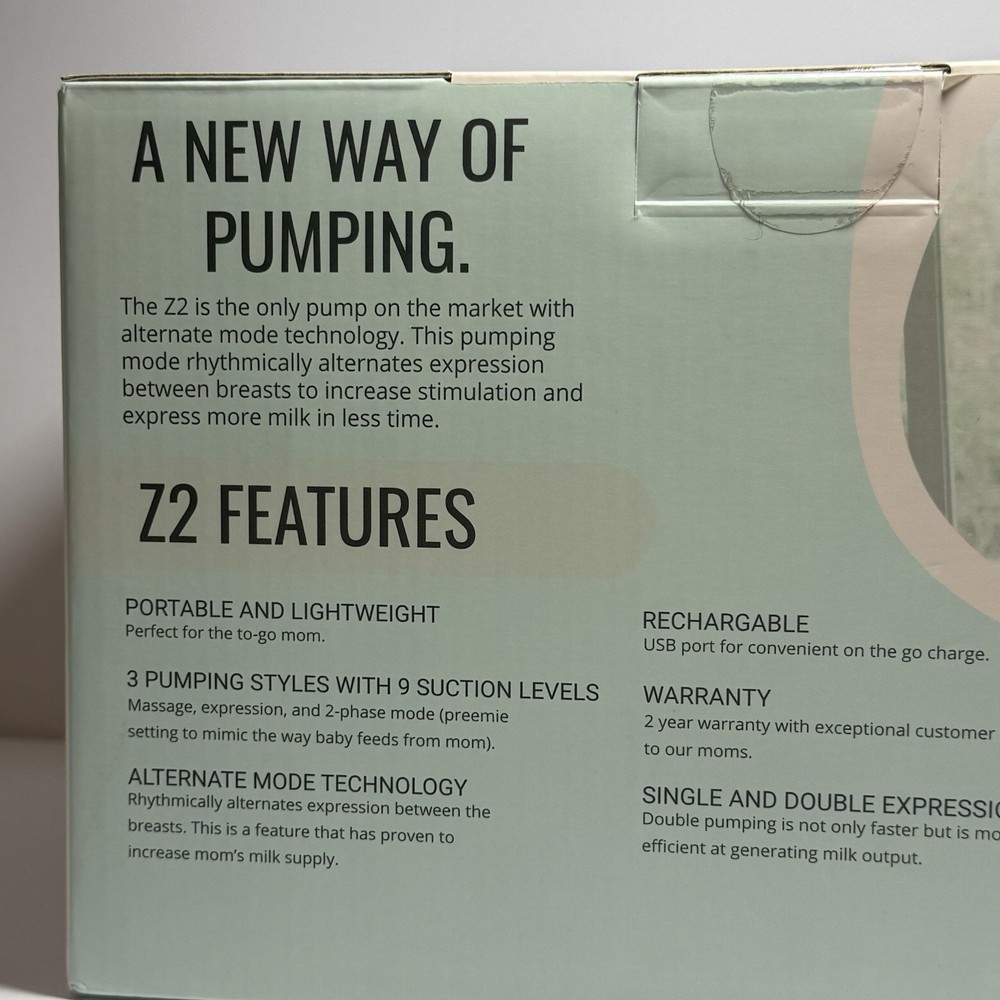 Zomee Z2 Double Electric Breast Pump Rechargeable Screen Lock, Shell Sizes