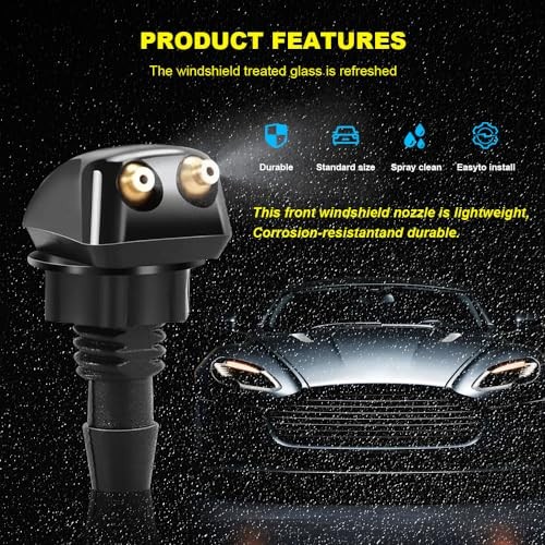 2pcs Front Windshield Washer Nozzles, Front Windshield Washer Nozzle kit and