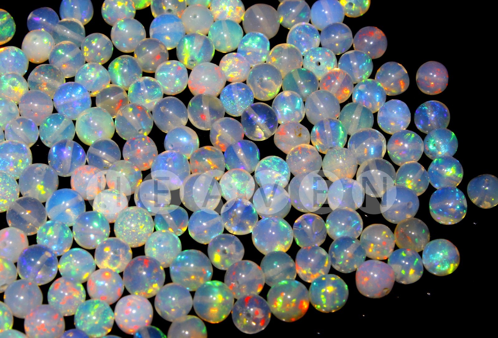 Natural Ethiopian Opal Smooth Round Beads 4-5mm – Drilled Gemstone Bead Strand