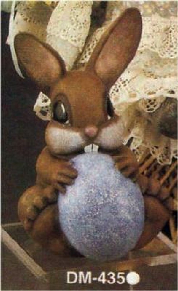 Bunny Holding Egg Easter Rabbit Garden Ceramic Bisque Ready to Paint