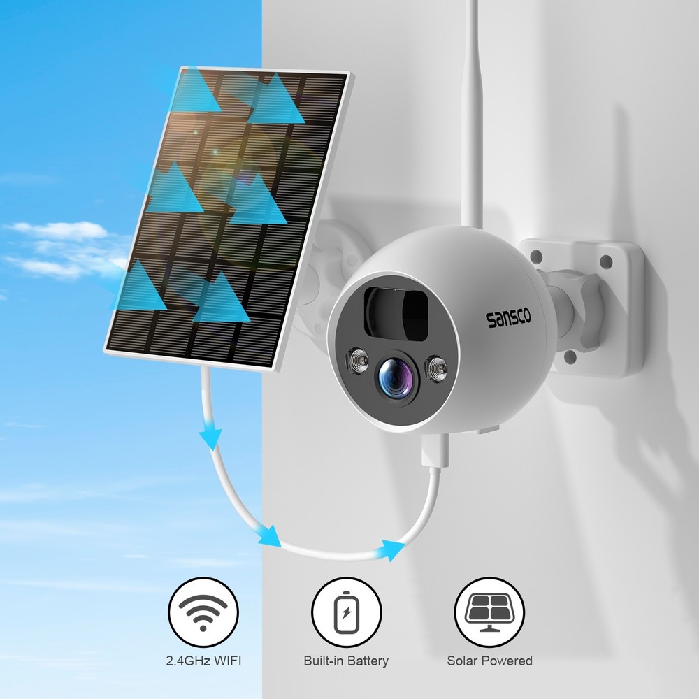 Sansco Wireless Battery Powered CCTV Security System 4MP 2-Way Audio WiFi Camera