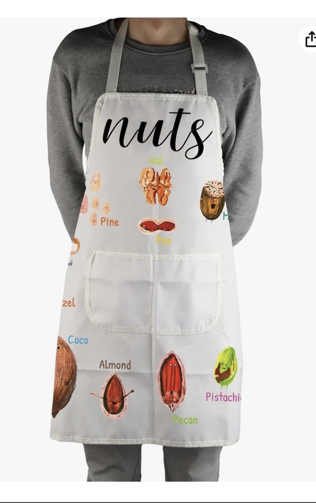 Apron Nut Design Tie Back Adjustable At Neck Kitchen Apron