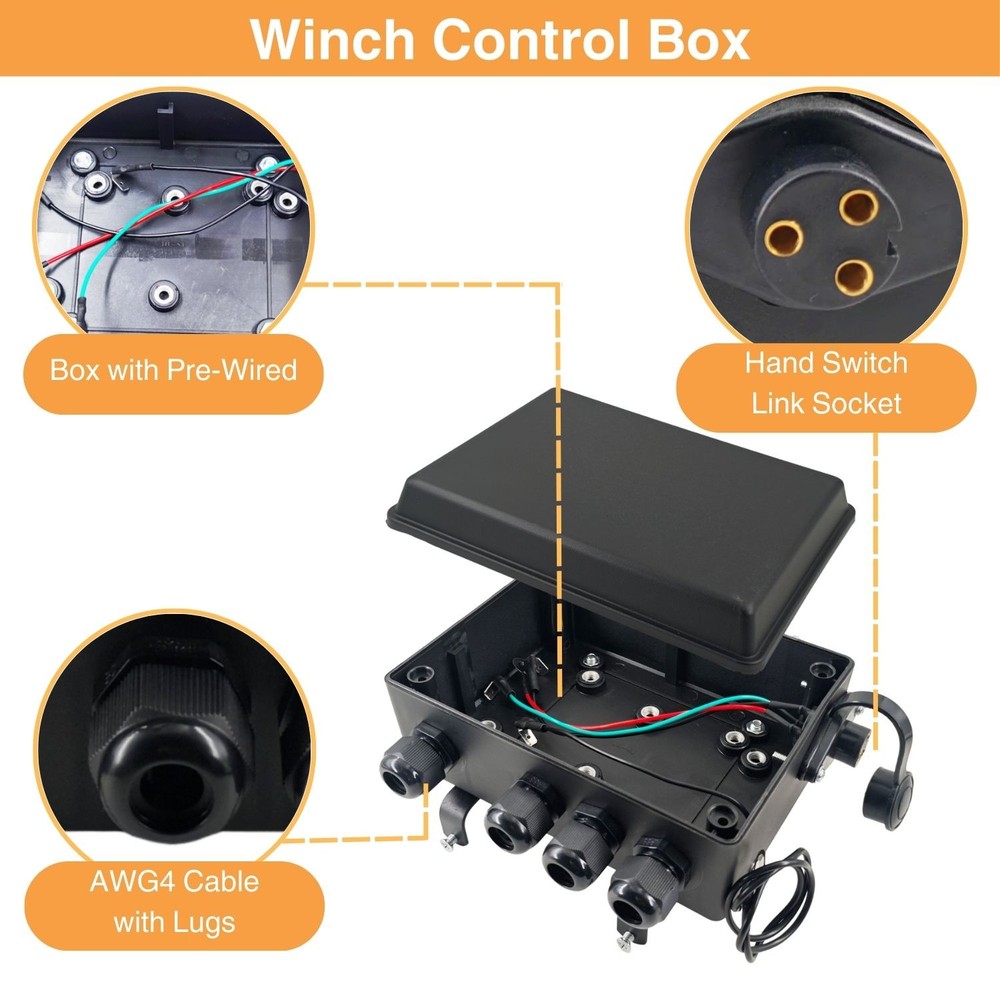 12V 500A Heavy-Duty Winch Solenoid Relay Control Box Wireless Remote Controller