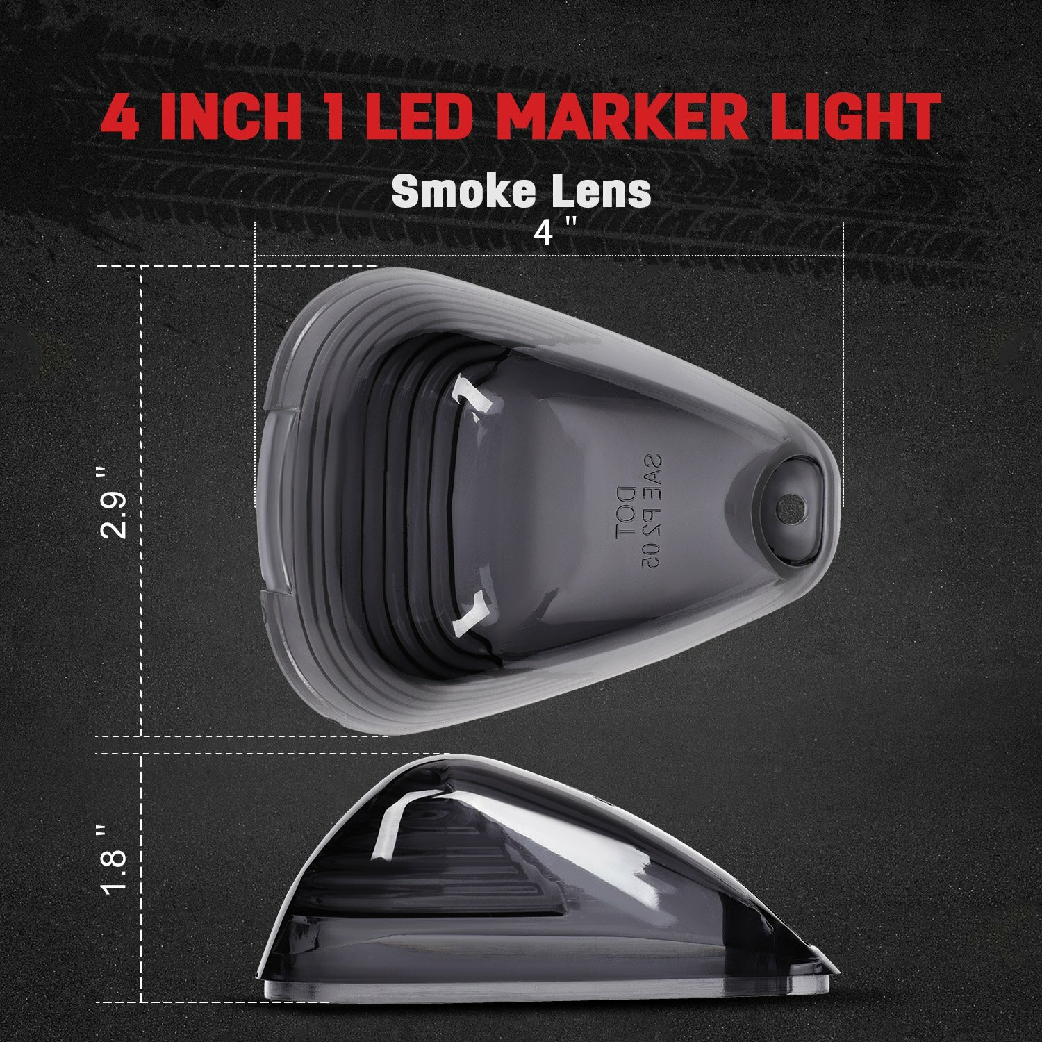 5 Smoke Cab Roof Running Marker Light Cover Lens For Ford F-250 F-350 Super Duty