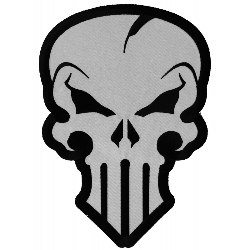 Large Back Patch (Iron-On), Punish Me Evil Skull Large Back Patch, 8" x 11"