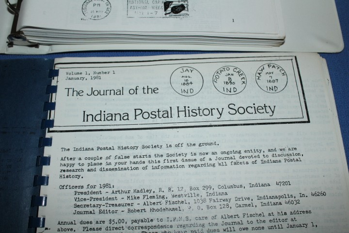 Journal Indiana Postal History Society + Newsletters Many years BlueLakeStamps
