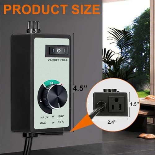 Electronic Fan Speed Controller, 0-100% Variable Speed Adjuster for Inline