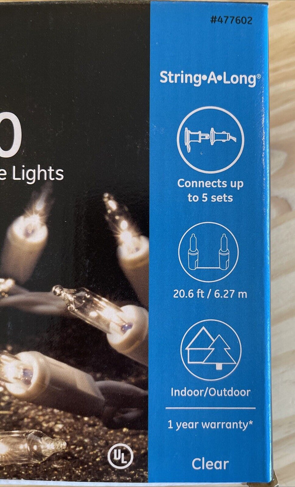 3 Boxes GE String-A-Long 100 Count Outdoor String Lights Clear Bulb White Wire