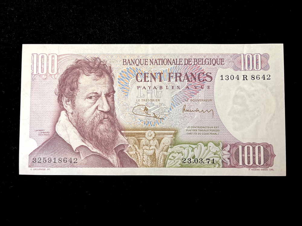 1971 Belgium *100 Francs* (UNC)