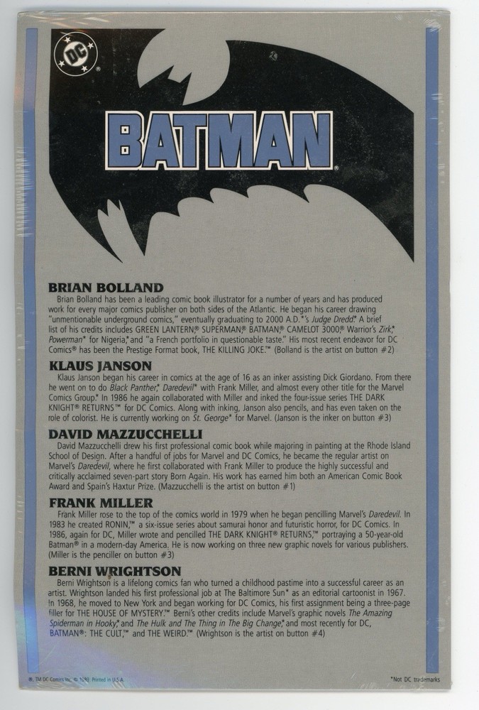 DC Comics Batman (1989) Art Button Collection Set