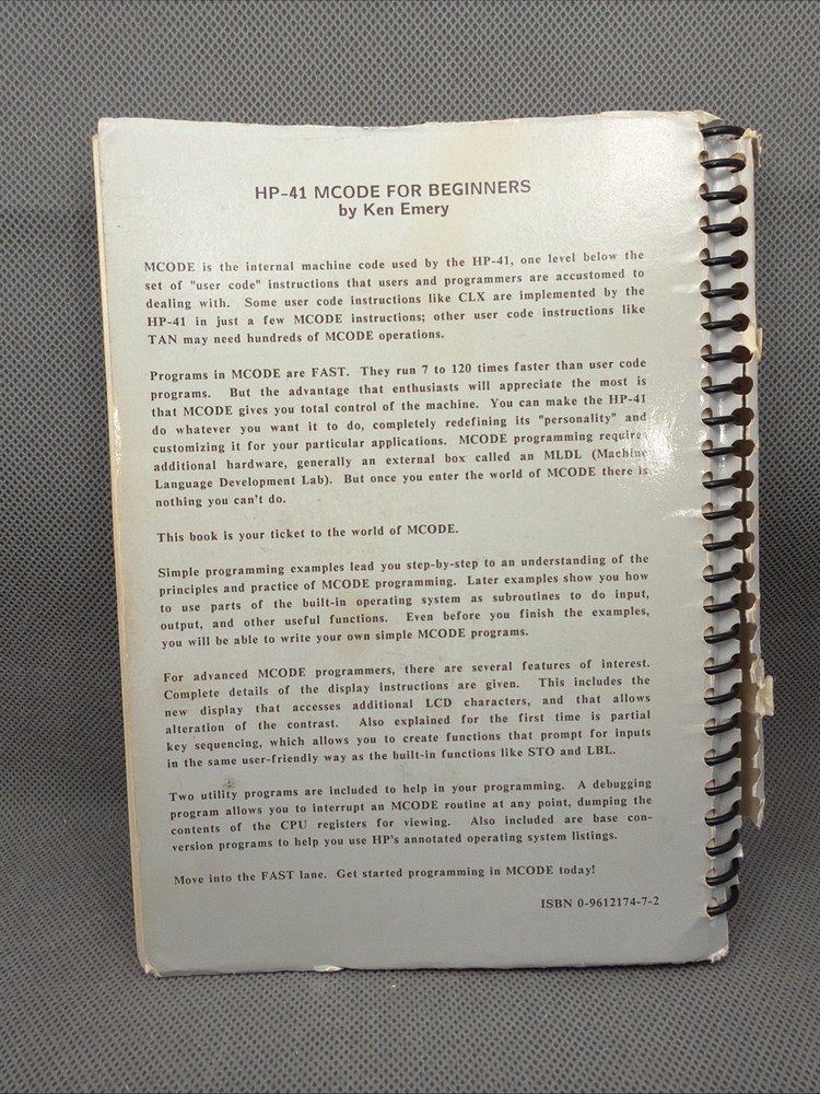 HP-41 M Code for Beginners by Ken Emery