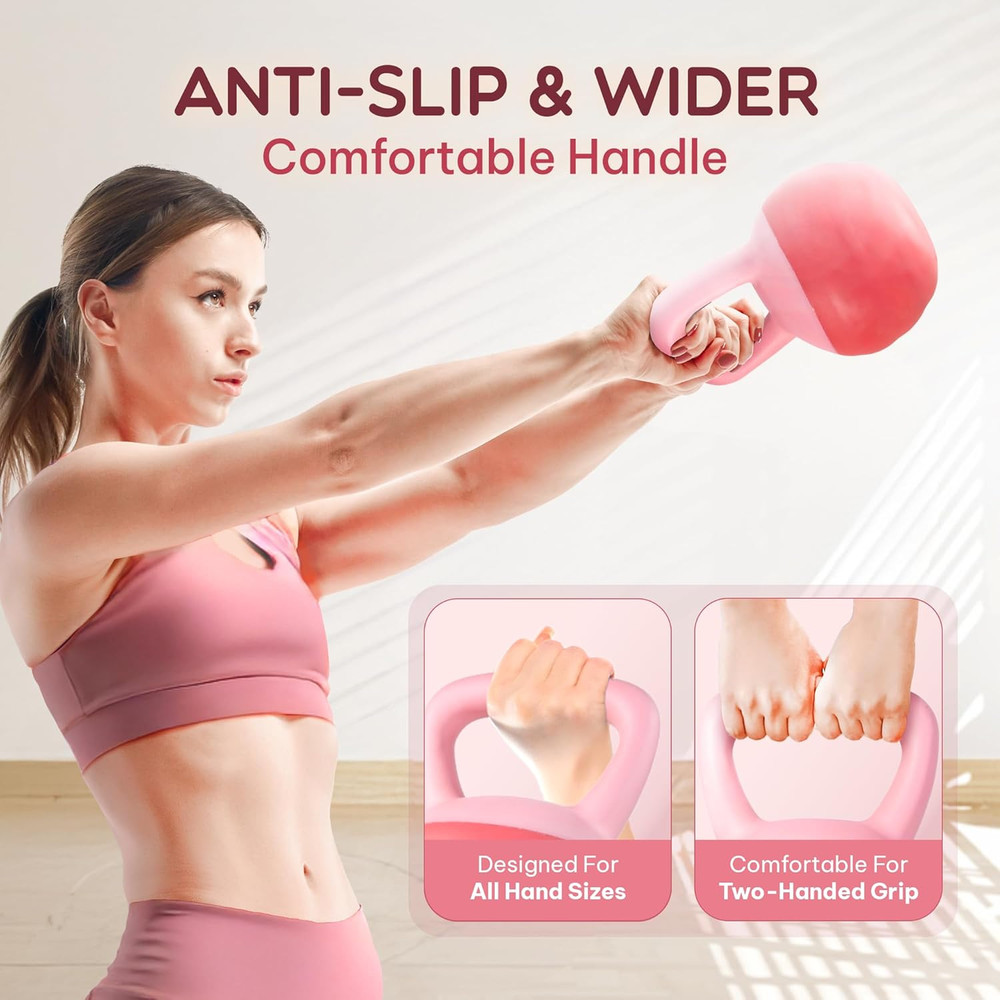 Soft Kettlebell, PVC Kettlebells Exercise Weights & Color-Coded Strength Trainin