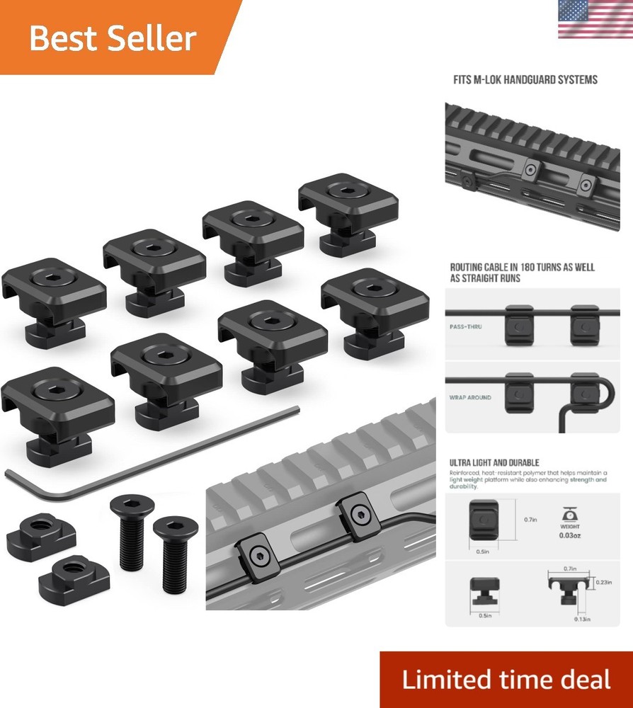 8-Pack M-LOK Compatible Pressure Switch Cable Guides for Tactical Efficiency