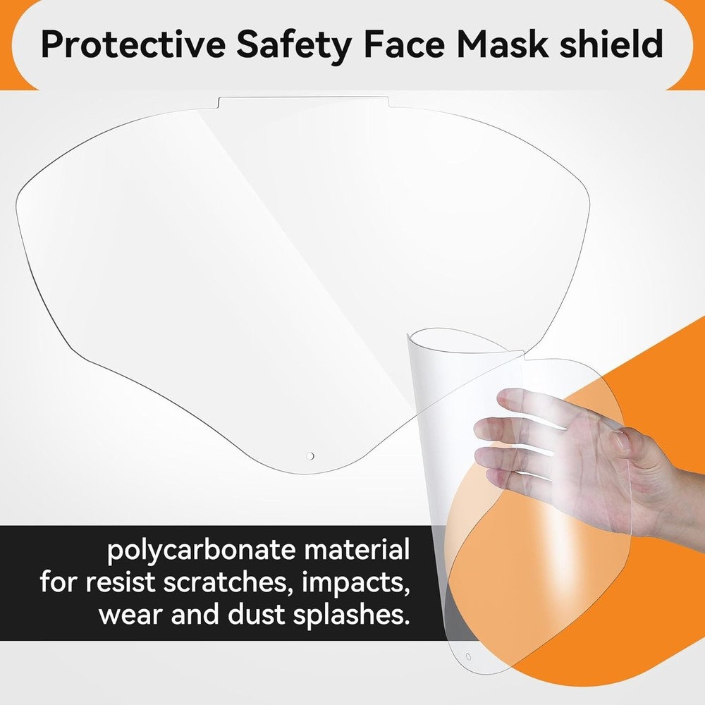 Impact-Resistant Polycarbonate Face Shield Replacement for Various Activities