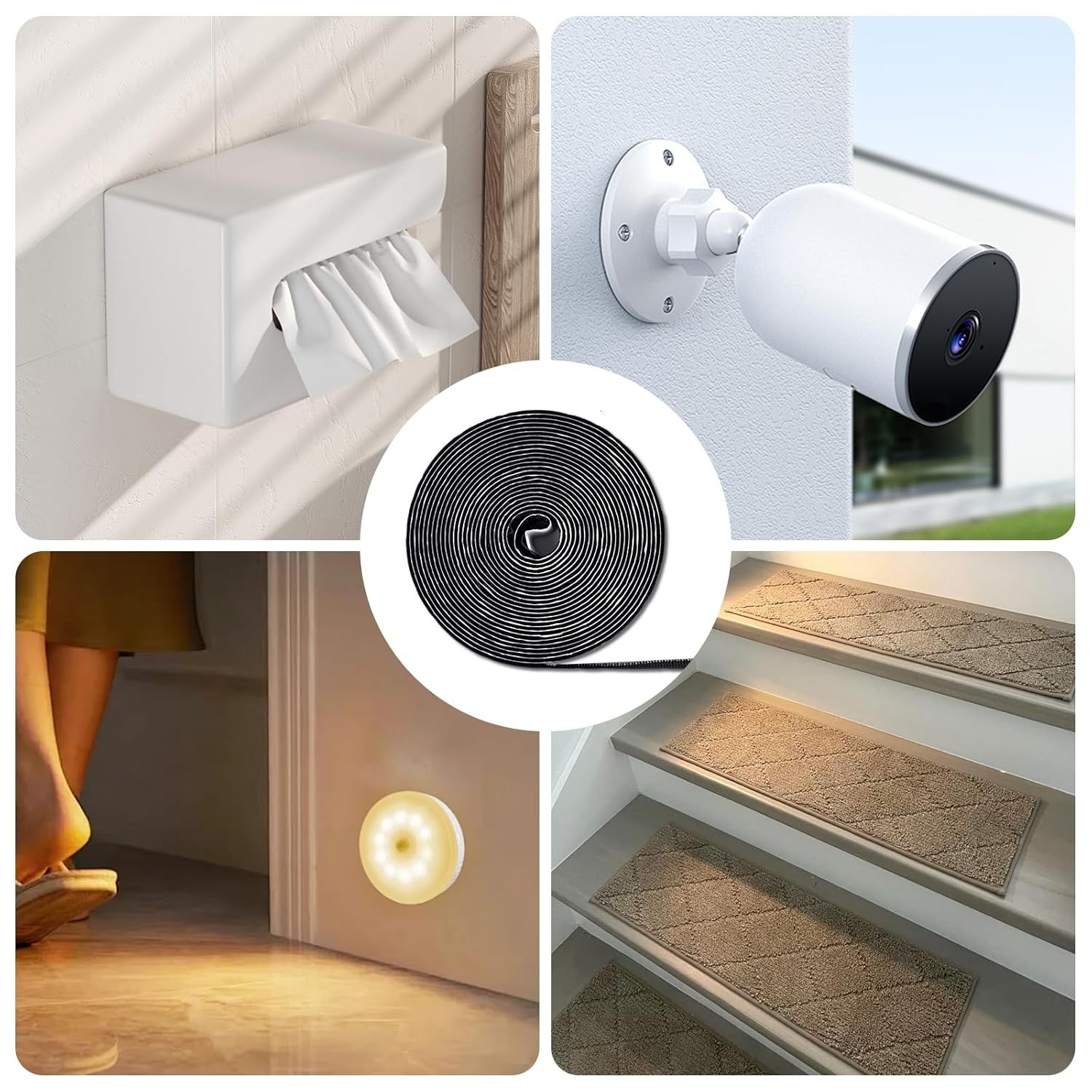 20Ft x 2 Inch Hook and Loop Tape Strips with Adhesive, Heavy Duty Sticky Back