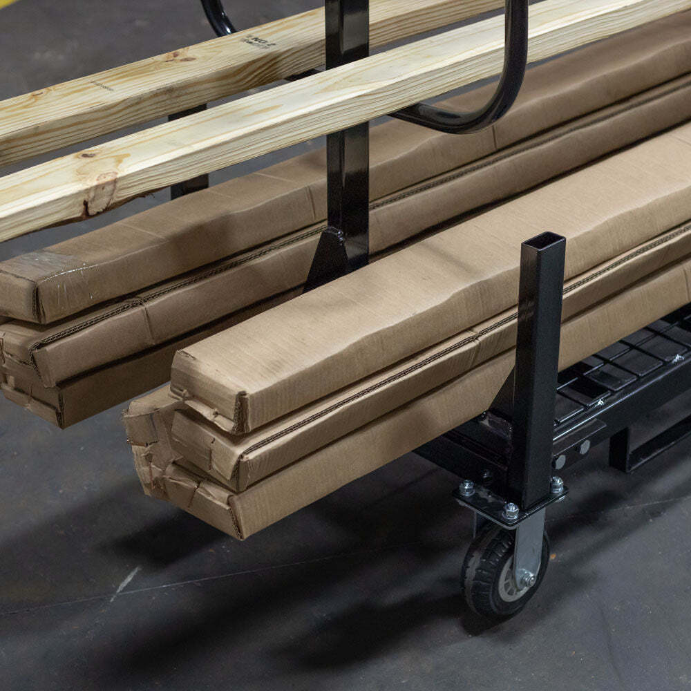 Titan Attachments Mobile Conduit Lumber and Pipe Rack with Eight Bins