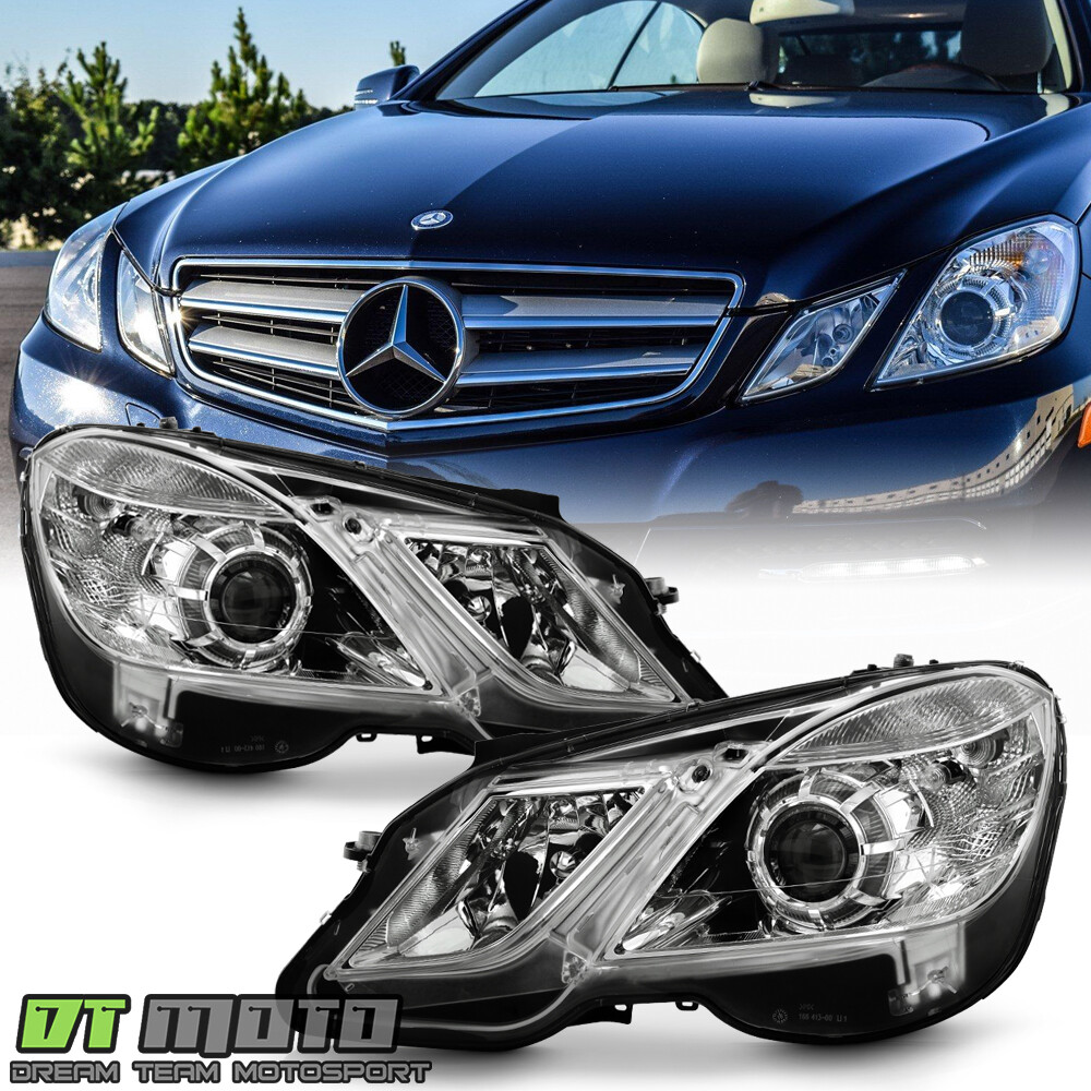 For 2010-2013 Mercedes Benz W212 E350 E400 E550 Halogen Headlights Headlamps Set