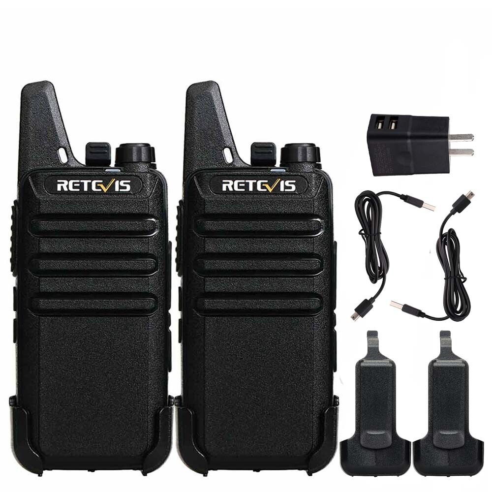 2 Pack RT22 Walkie Talkie Long Range FRS Rechargeable VOX Portable Two Way Radio