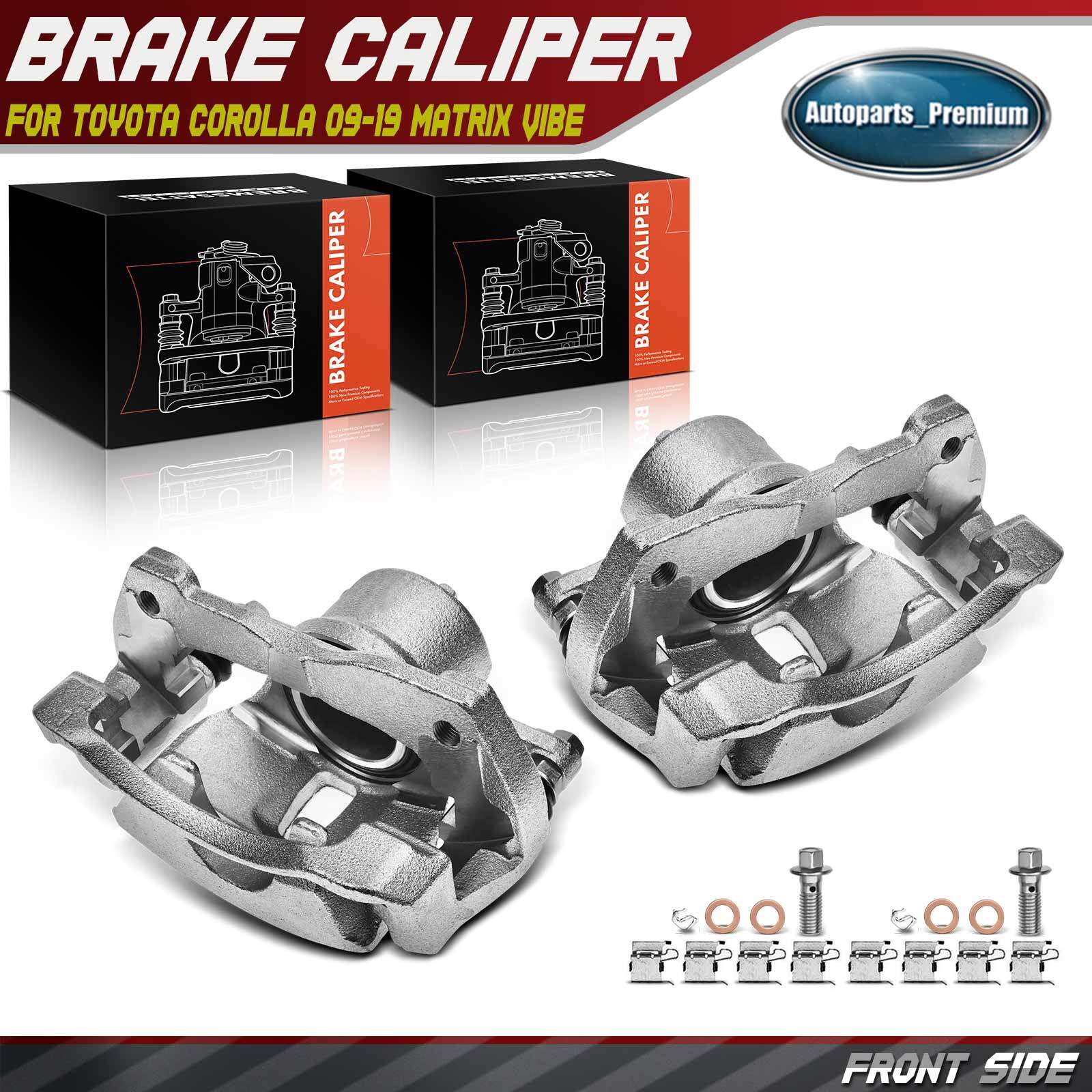Front Brake Calipers with Bracket for Toyota Corolla 2009-2019 Matrix 2009-2014