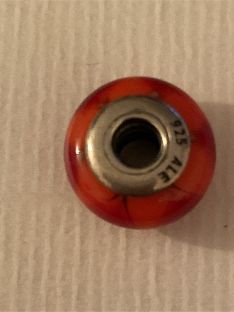 Pandora Red Captivating Triangles Murano Charm Genuine