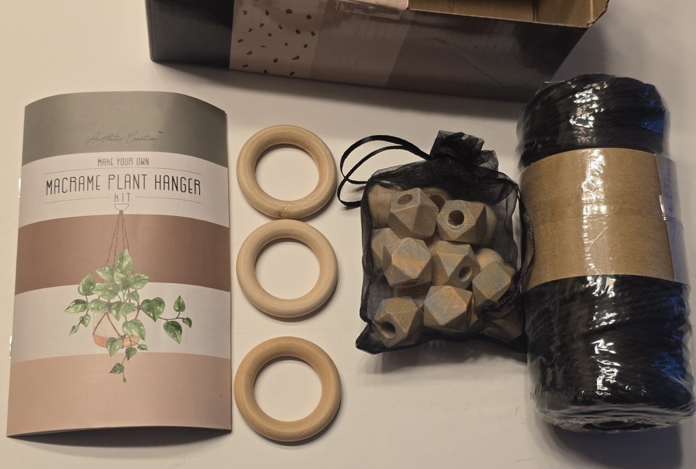 Aesthetic Creative Macrame Plant Hanger Kit with Instruction Book Tutorials
