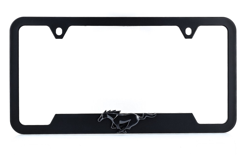 3D Mustang Emblem Black Plastic License Frame Holder
