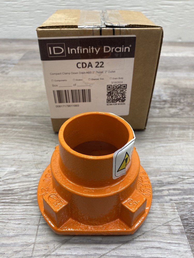 Infinity Drain  CDA 22  Compact Clamp Down Drain Cast Iron 2" Throat - 2" Outlet