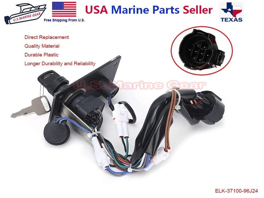 Ignition Key Switch Panel for Suzuki Outboard Top Remote Control Box 37100