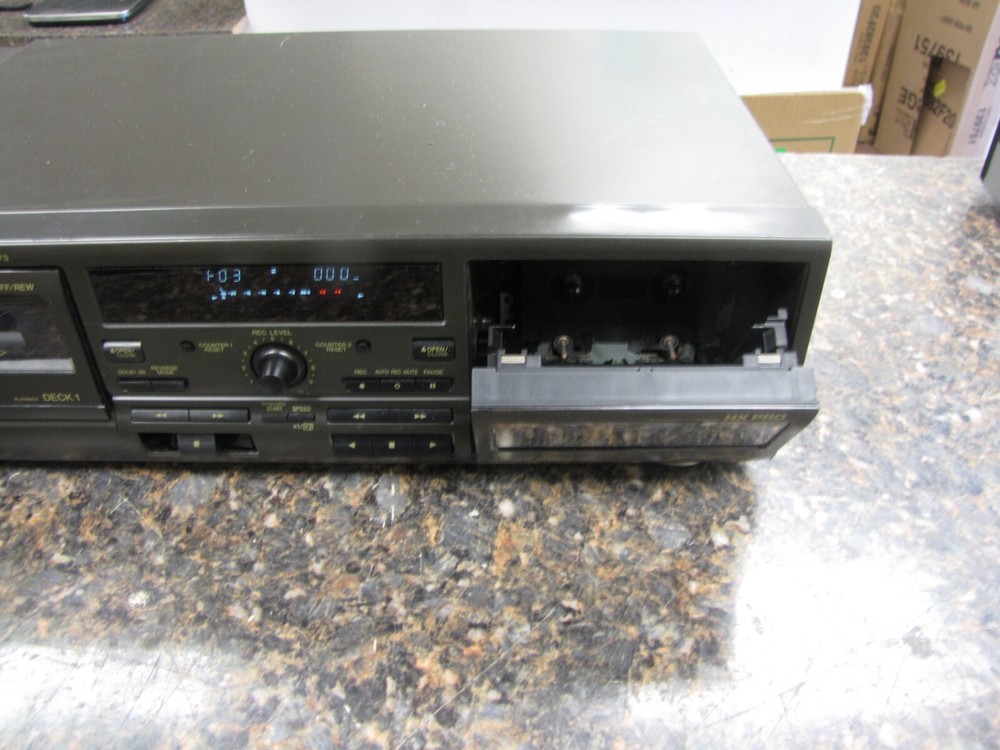 Technics RS-TR373 Double Auto-Reverse Stereo Cassette Deck HX PRO as-is
