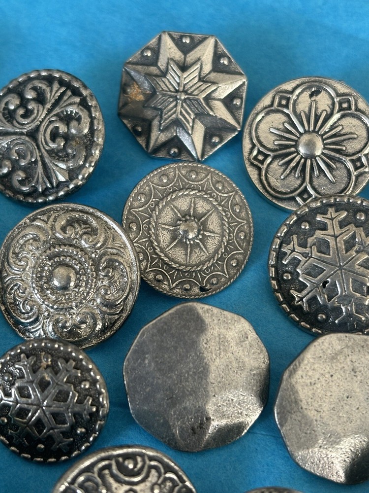 Vintage Pewter Buttons~ 30 + Norwegian Factory Errors. CRAFTS!!
