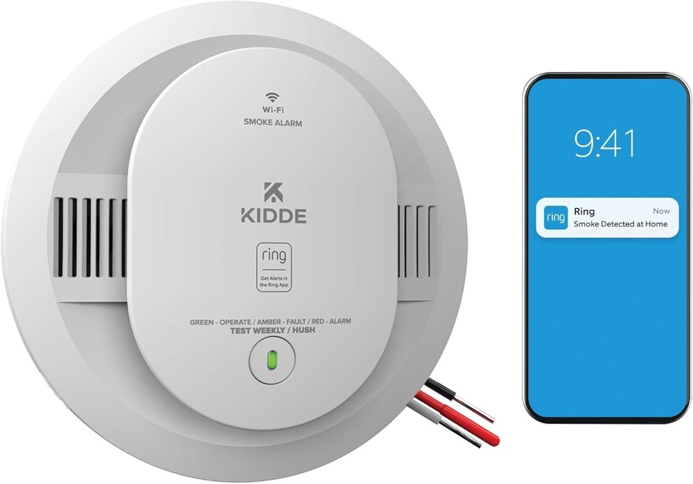 Kidde Smart Smoke Detector, Ring App Enabled for Real-Time Notifications