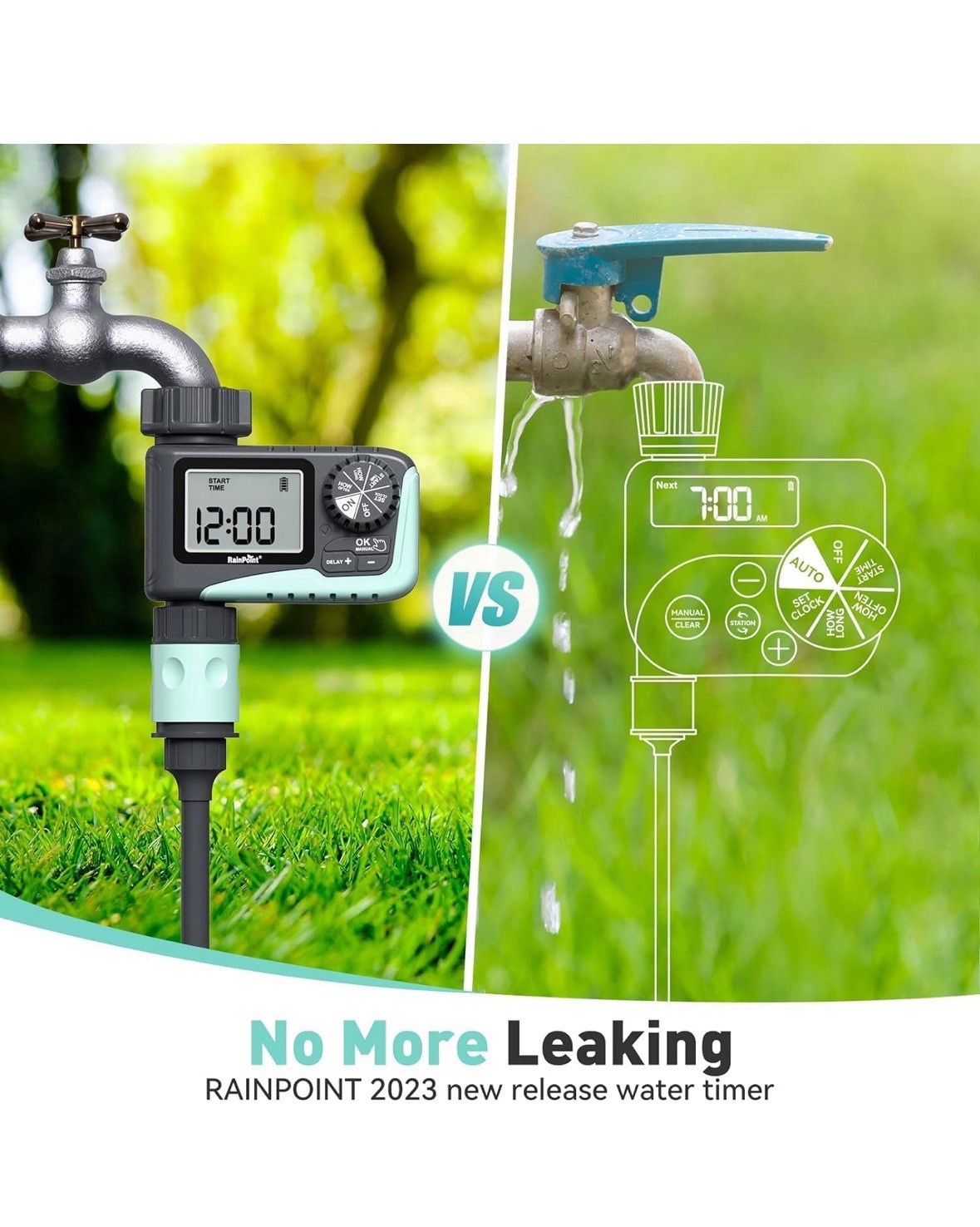RAINPOINT Sprinkler Timer, Programmable Water Timer for Garden Hose, Outdoor Hos