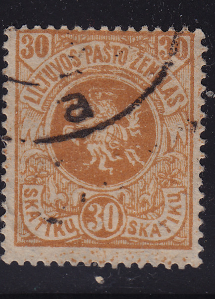 Lithuania 1919 used #33 stamp with light black cancel shift up