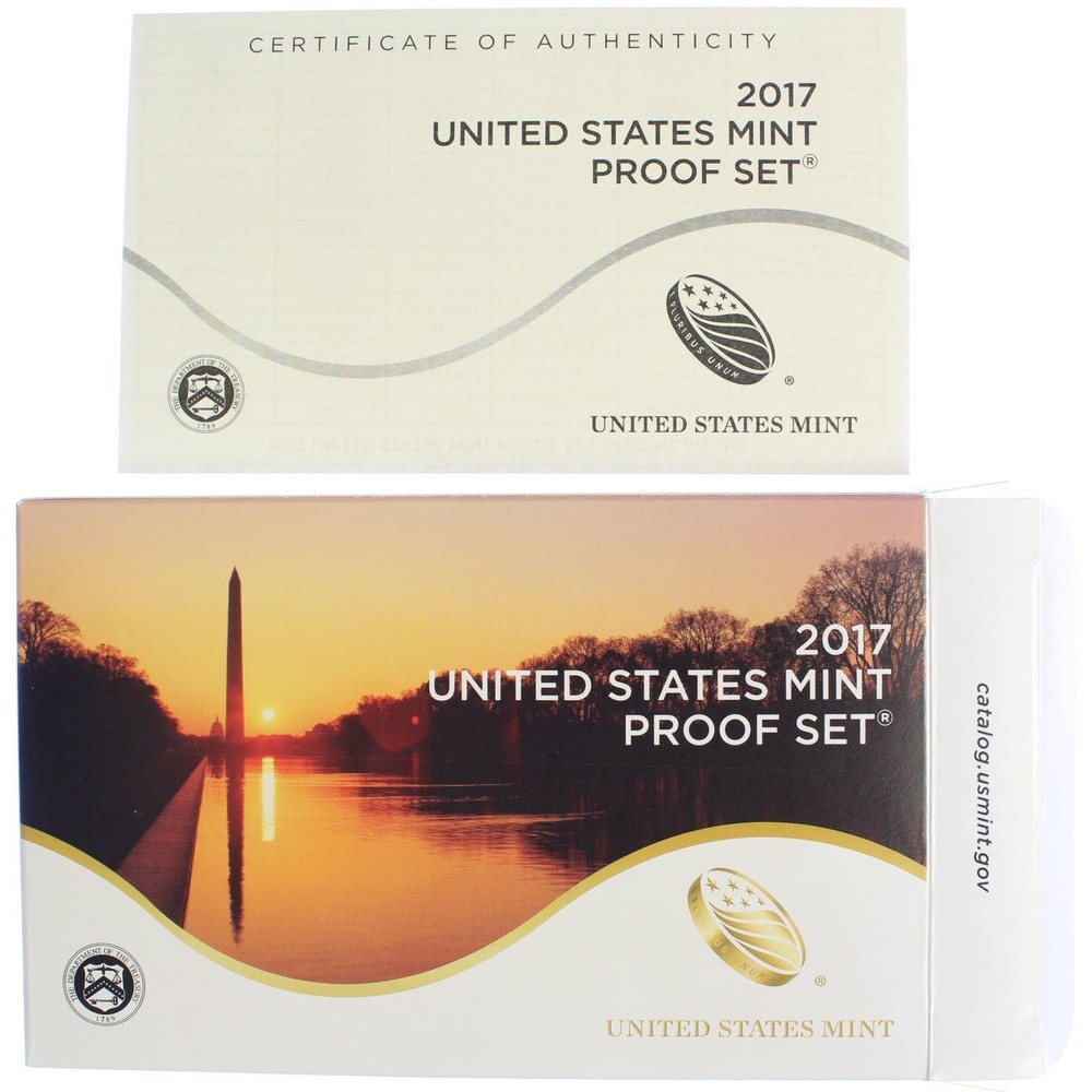 Empty Packaging Replacement Clad Proof Set Box & COA No Coins 2017