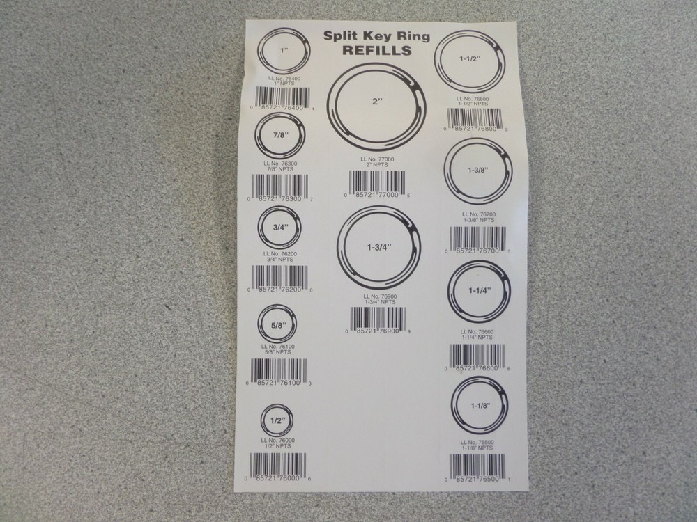 LUCKY LINE 36500 SPLIT KEY RING DISPLAY