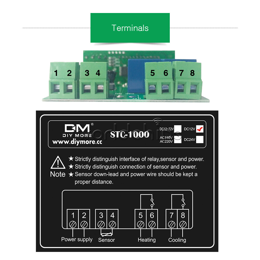 12/24/110/220V STC-1000 Digital Thermostat NTC Sensor Temperature Controller