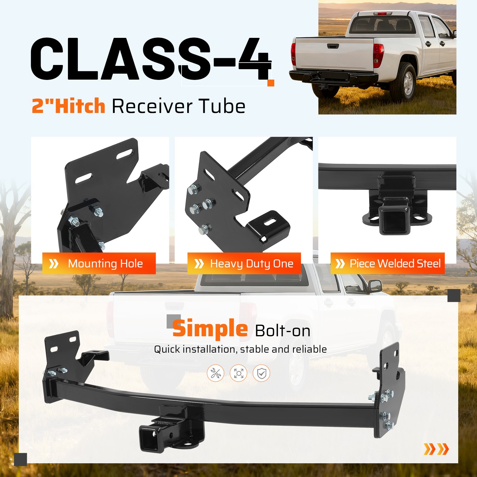 Class IV Tow Trailer Hitch Receiver 2" For Chevy Colorado / GMC Canyon 2004-2012