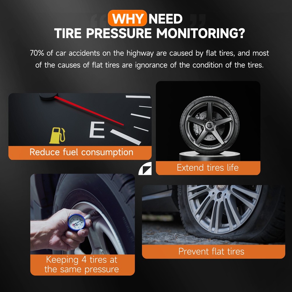 FOXWELL T2000 PRO Tire Pressure TPMS Relearn Activate Sensors Programming Tool