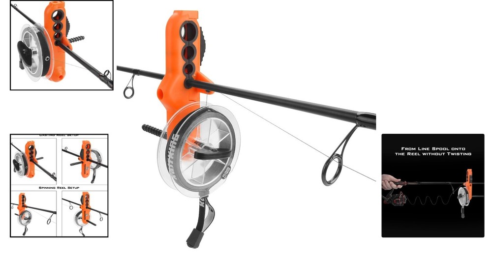 Patented Radius Line Spooler - Compact Tool for Easy Fishing Line Replacement
