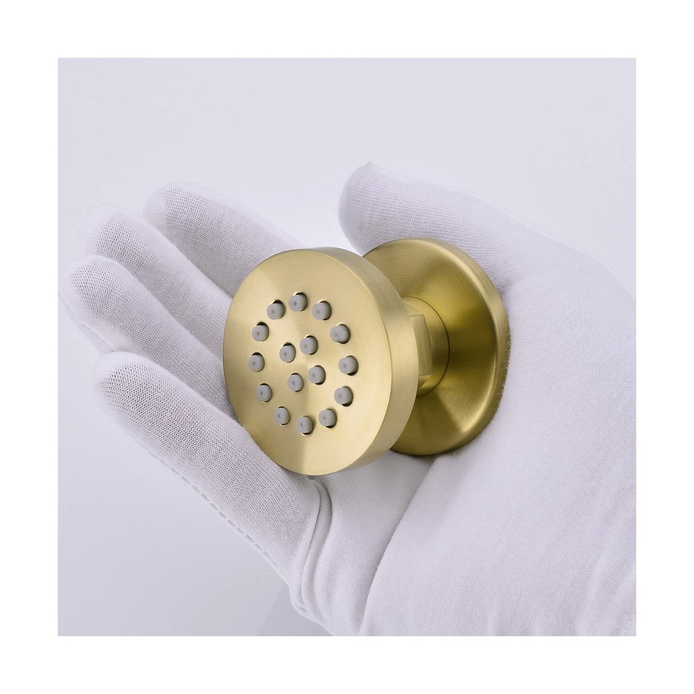 Solid Brass Body Spray Shower Jet - Round Massage Side Sprayer Spa System Sho...