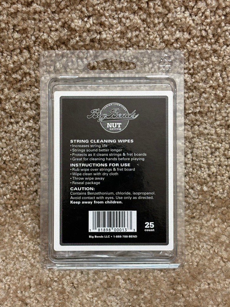 Big Bends Guitar String Wipes 25 Count