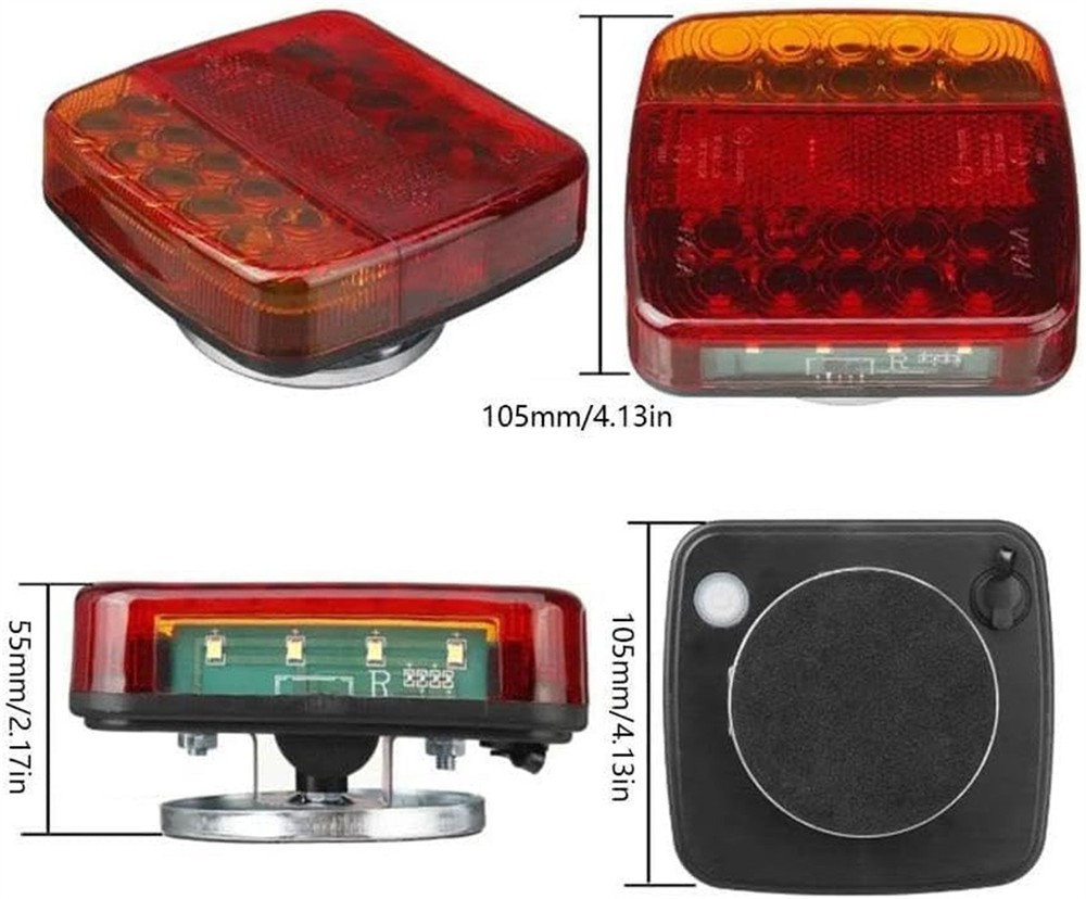Magnetic Wireless Tail Lights for Trailer, Wireless Trailer Lights Kit